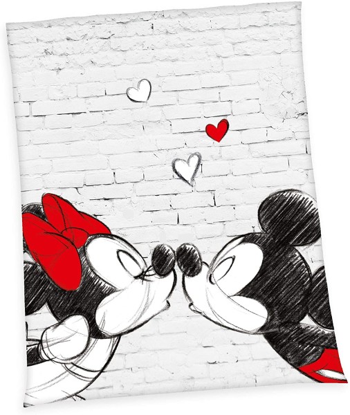 Herding Disney`s Mickey & Minnie Microfaserflauschdecke Polyester 150 x 200 cm Wohndecke