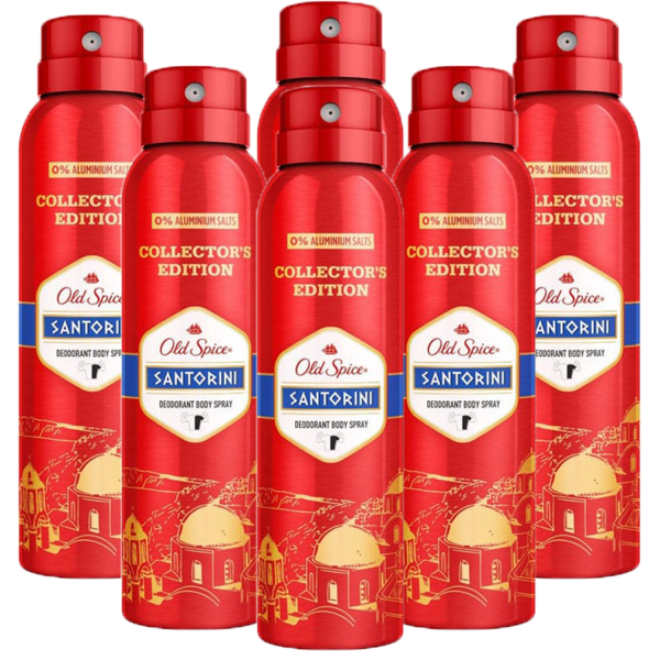 6 x Old Spice Santorini Deodorant Body Spray je 150 ml für Männer