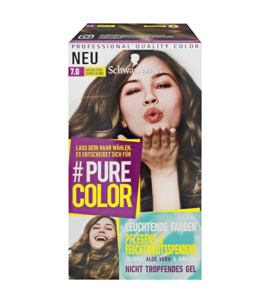 Schwarzkopf Pure Color 7.0 Natürliches Dunkelblond Gel Coloration Dauerhafte Haarfarbe
