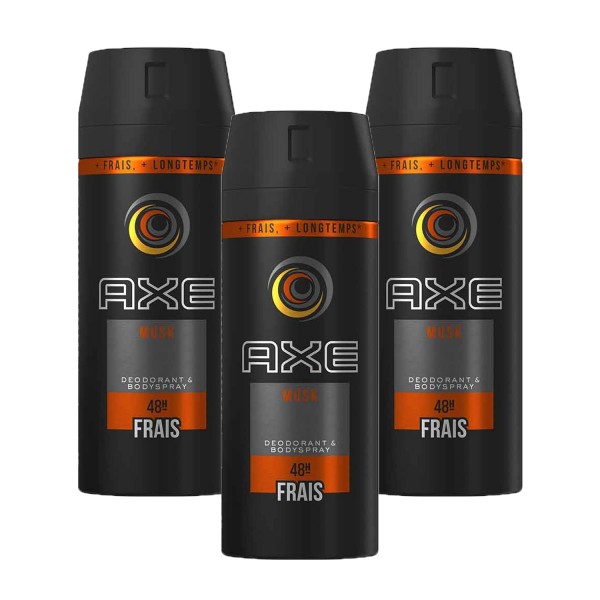 3x Axe Deodorant Bodyspray Musk je 150ml for men
