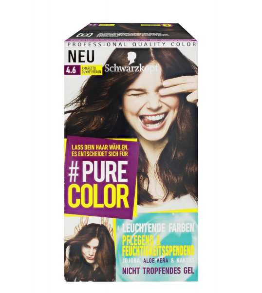 Schwarzkopf Pure Color 4.6 Amaretto Dunkelbraun Gel Coloration Dauerhafte Haarfarbe