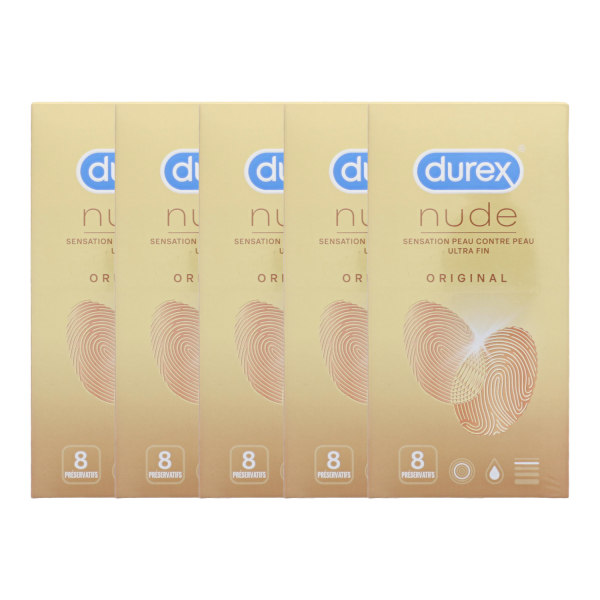 5x Durex Kondome Nude für Hautgefühl je 8 Stück