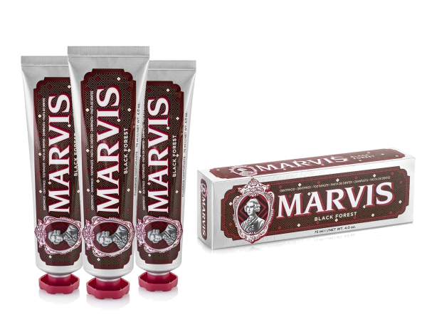 3 x MARVIS Black Forest Zahnpasta je 75ml mit Kirsch Schokolade und Minzgeschmack