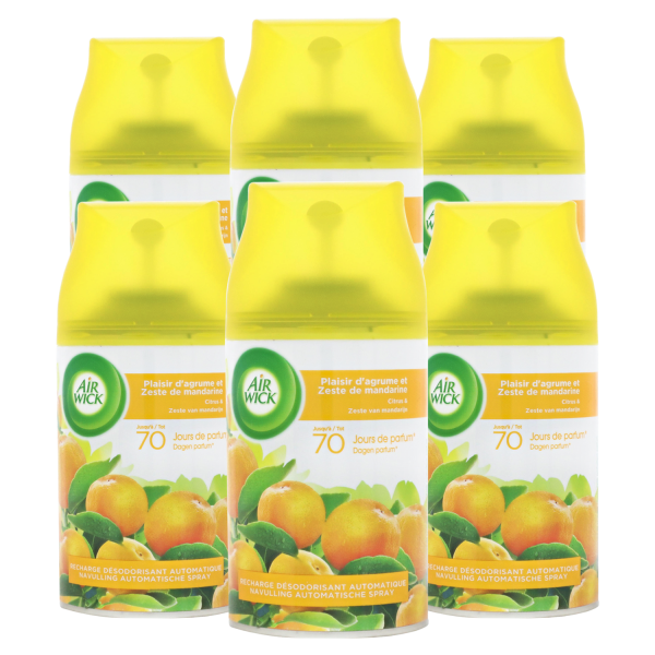 6 x AirWick Freshmatic Refill Zitrusfrüchte Nachfüller Raumspray je 250ml