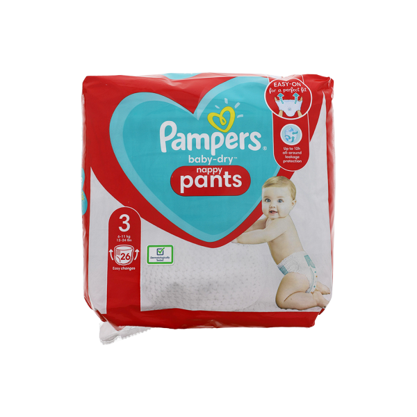 Pampers Baby-Dry Nappy Pants Größe 3 6-11kg 26 Höschenwindeln Einfaches An- und Ausziehen