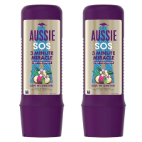 2 x Aussie SOS 3 Minuten Wunder Feuchtigkeits Kur je 225 ml für trockenes & sprödes Haar Haarkur