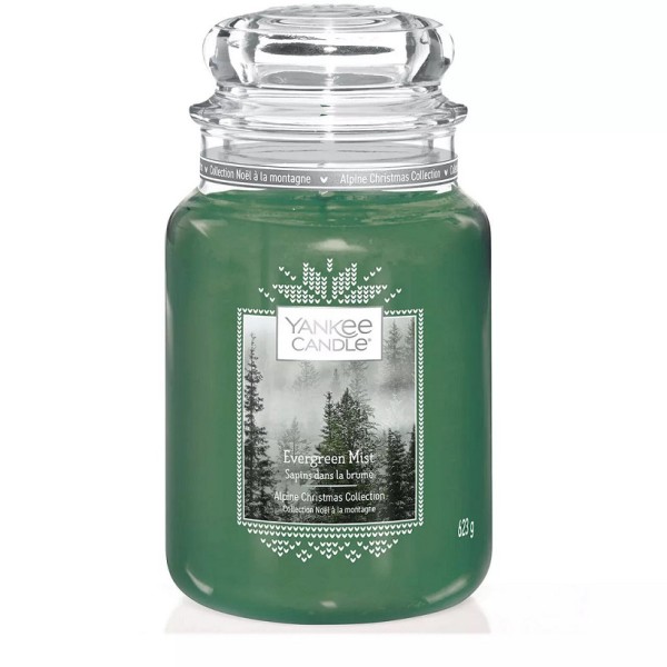 Yankee Candle Evergreen Mist Duftkerze im Glas 623g Holziger Duft